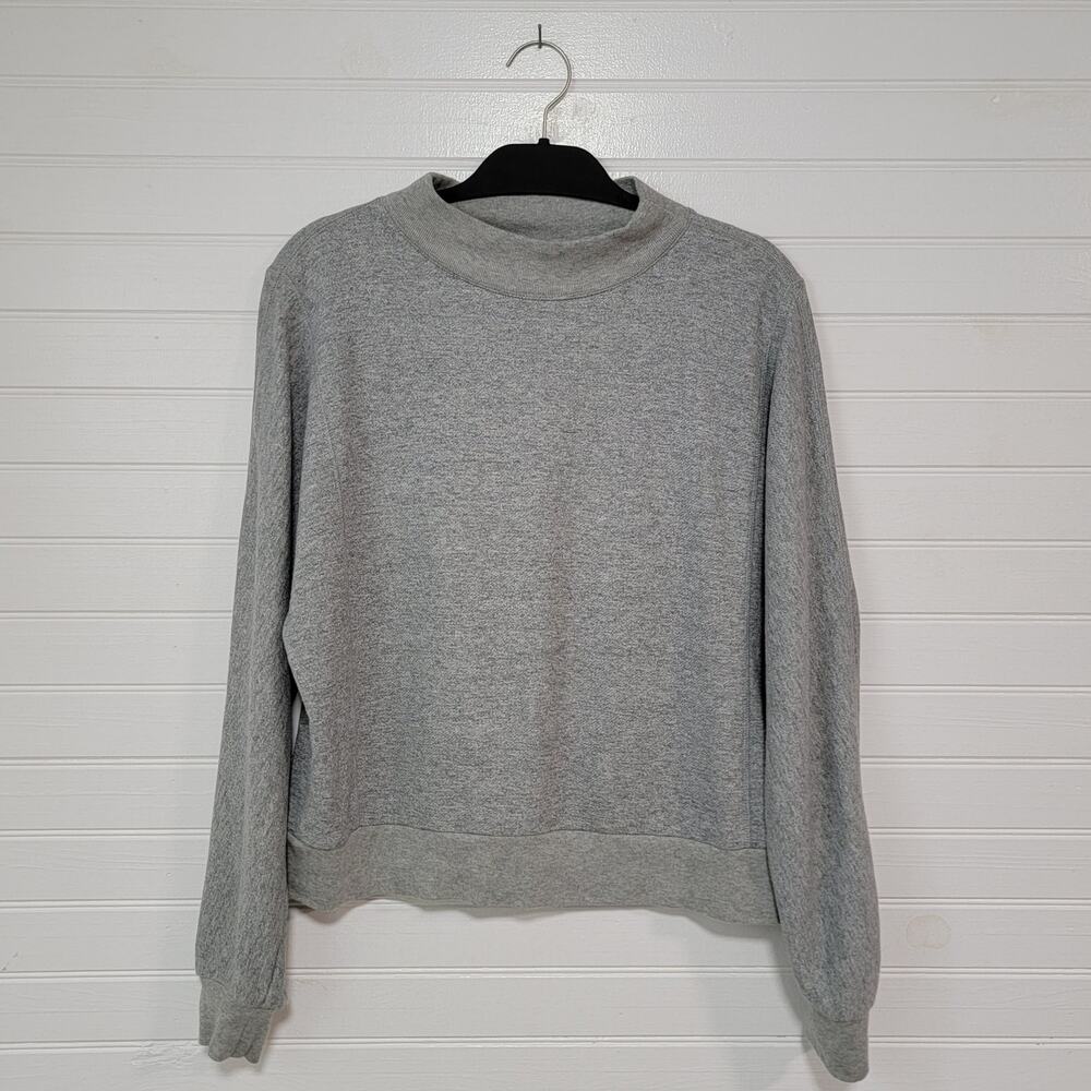 Everlane Cotton Mock Neck Sweatshirt Womens Size Medium Gray Classic Capsule